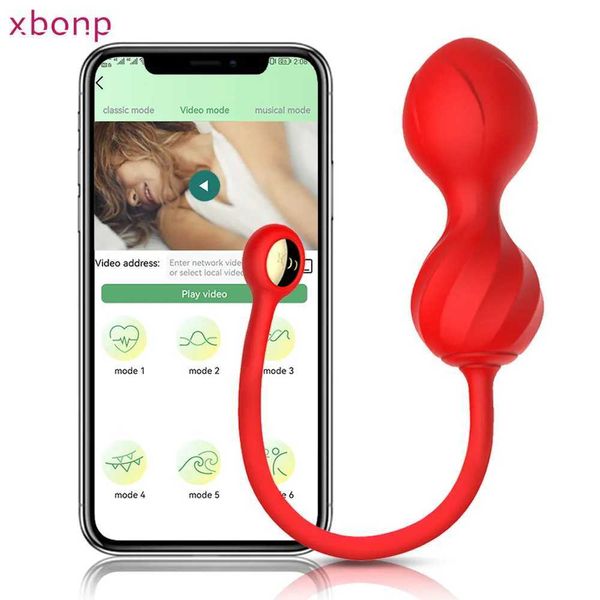 Outros itens de beleza da saúde App App Controle remoto Vibrador Bluetooth G Vibradores de ponto para mulheres Vagina Ball Use Panties Vibratando Toy para Adultos 18 T240510