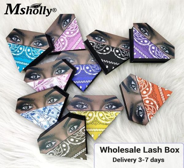 Msholly inteira 1020304050100 pcs 25mm 3D Caixas de visita a lashes embalagens sem maquiagem de logotipo