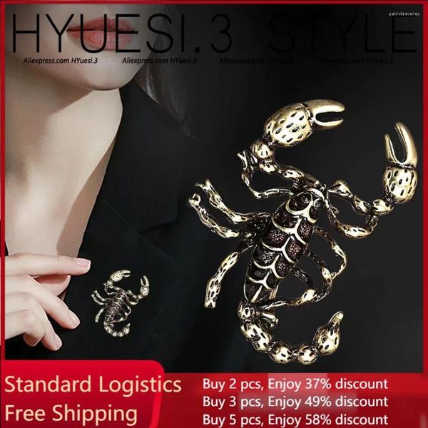 Broschen Gothic Emaille Scorpion Broschen Strass Bienen Insektenstift Schalschalkleidung Dekoration Accessoires für Männer Männer