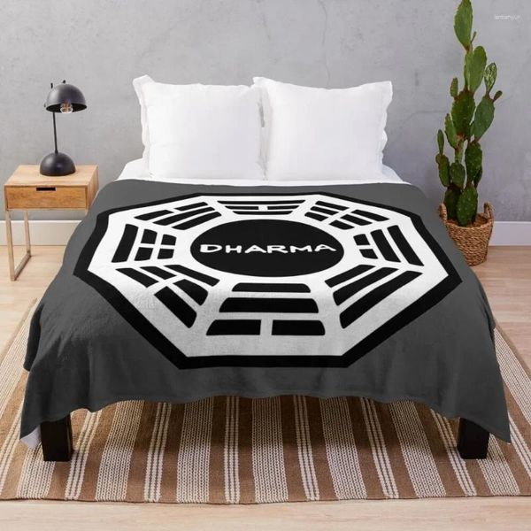 Cobertores Dharma Initiative Logo Lost TV Show Lost Throe Blanket Furrys Camping Funny Gift