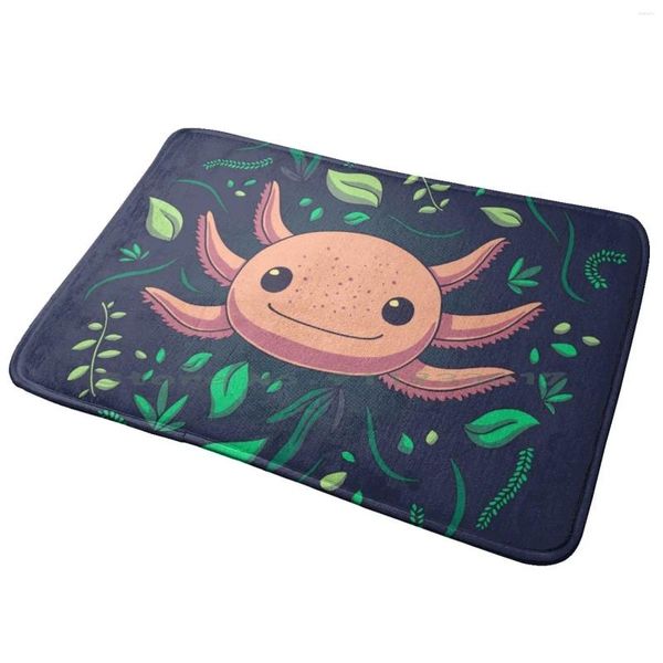 Carpetti Axolotl con piante / kawaii di ingresso animali selvatici tappetino tappeto da bagno kombat 9 giochi