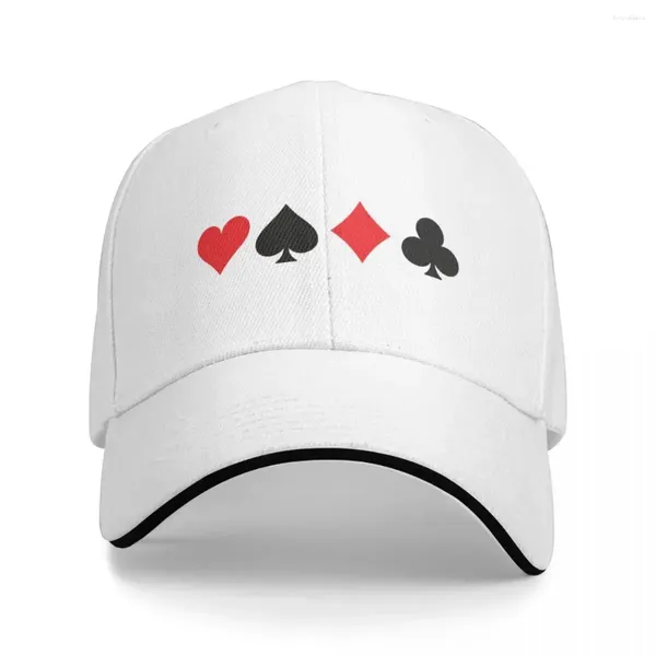 Berets Anzugskarten Spades Hearts Diamonds Clubs Design Baseball Caps Snapback Mode Hüte atmungsaktiv für Männer und Frauen