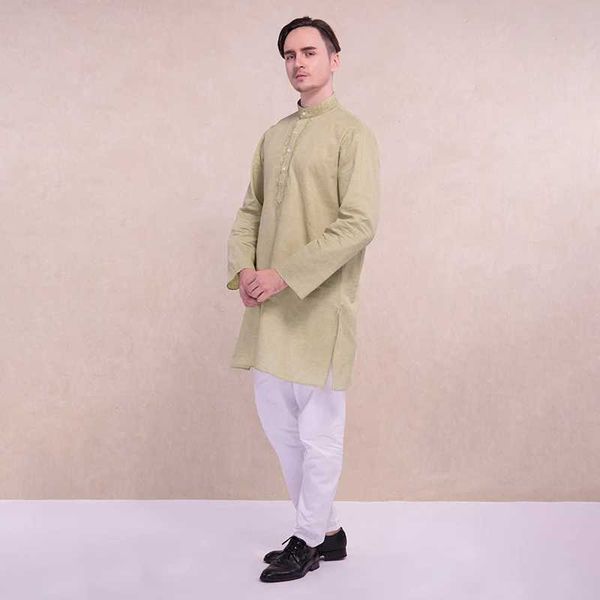 Abbigliamento etnico tradizionale abbigliamento da uomo indiano set kurtis a 2 colori camicia e pantaloni pakistan kurti abbigliamento india kurtal2405