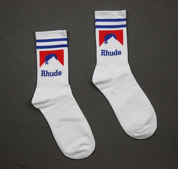 Rhude Socks Männer Socken Calcetinen Frauen Designer Luxus hoher Qualität reiner Baumwollkomfort Marke Repräsentant Deodorisierung Absorbieren Schweiß lassen Sie Luft Stoc Kategorie VV