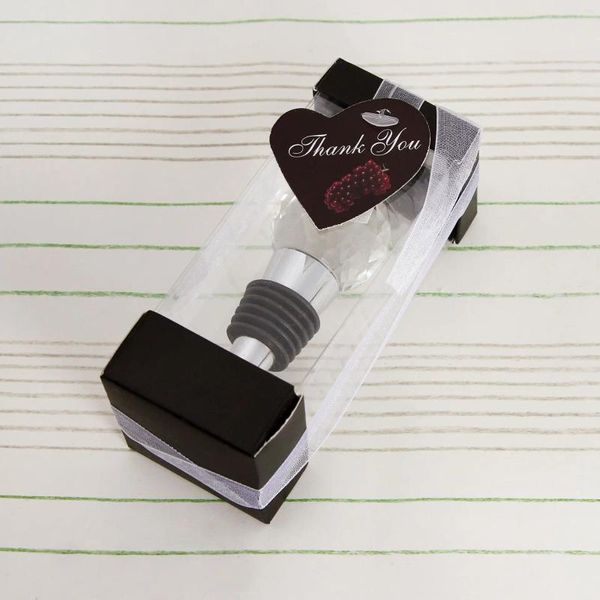 Dispositivo per feste Crystal a forma di cuore bottiglia di vino tappa di nozze per le bevande per la ricezione della birra arredamento bar cromata 6pcs