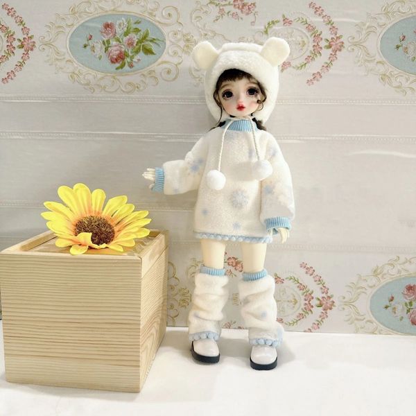 30 cm Doll Kleidungsstück Set 1/6 BJD Doll Sweater Plüsch DIY Girl Toy Dressing Game House Fashion Doll Accessoires Keine Puppe 240509