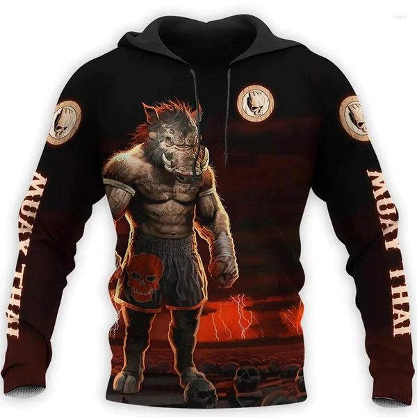 Erkek Hoodies 3d Muay Thai Baskı Sweatshirts MMA BJJ Grafik kazakları Çocuk Moda Sokak Giyim Sporları Hoodie Harajuku Giyim