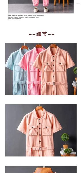 Herrenhosen Sommermänner Jumpsuit Kurzschlärm Mehrfach-Pocket-Strahl Füße Overalls Streetwear-Kleidung Ladung Hip Hop Hosen ROMPERS S-5XL