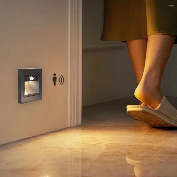 Lâmpada de parede LED Indução Night Light 85-265V Humano Corpo Humano Impermeável Cabinete do Corredor Banheiro