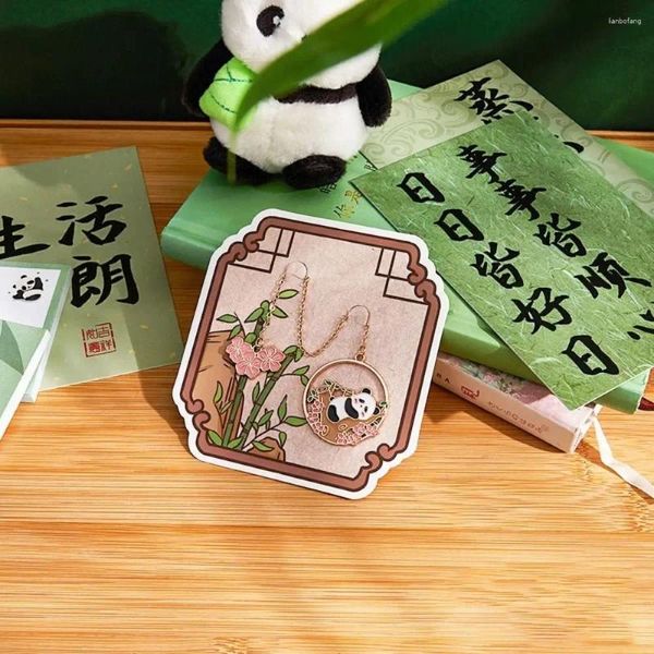 Segnali d'appoggio in metallo carino pagine creative separator fai -da -te tag marchio di impaginazione della cartoleria panda