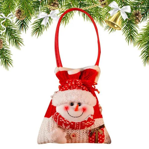 Decorazioni natalizie borse da regalo da cofano piccoli sacchetti a maglia da cartone animato design caramelle per carattere biscotto lavabile