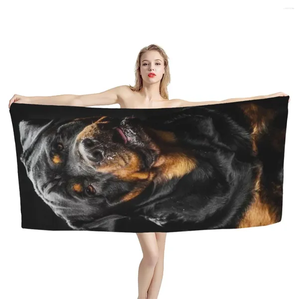 Havlu toaddmos rottweiler tasarımcı moda banyo yetişkin çocuklar evcil hayvan sevgilisi hediye taşınabilir büyük boy plaj sargısı rahat toalla