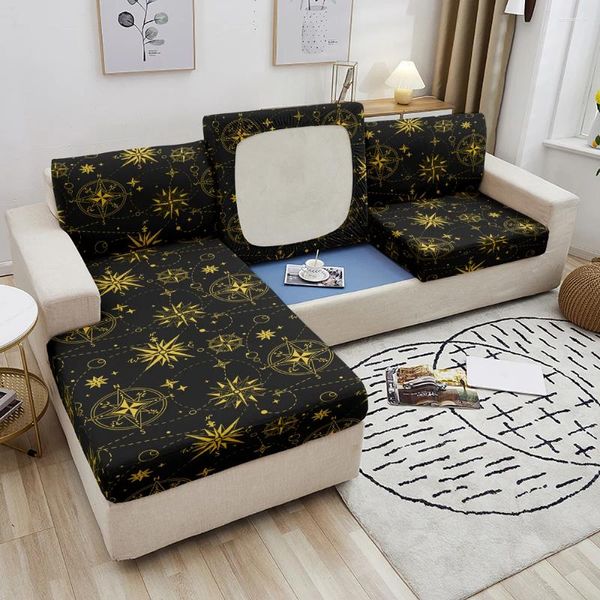 Stuhlabdeckung Rudermuster Sofa Sitzkissen Abdeckung Nautical Print Elastic Polyester Stoff Counch für Wohnzimmerdekoration