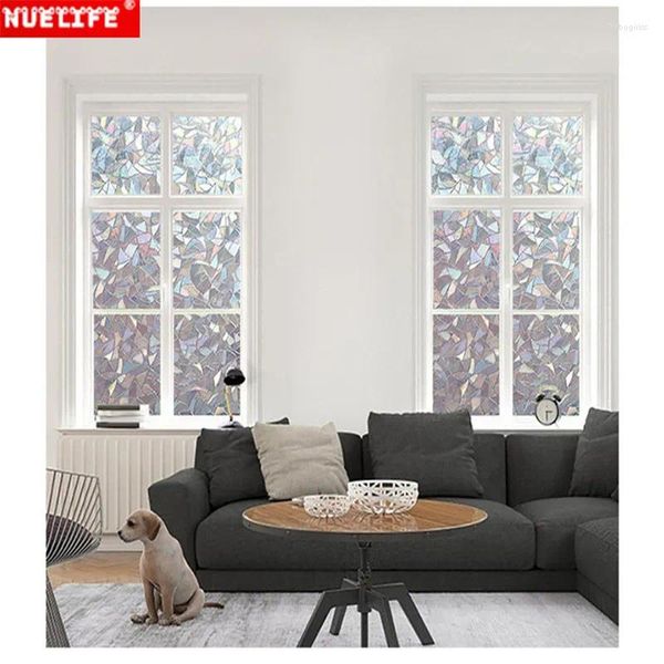 Adesivos de janela 80cmx100cm estático de filmes de vidro fosco estático sala de estar sala de estar com cozinha anti-sol translúcido adesivo de porta deslizante