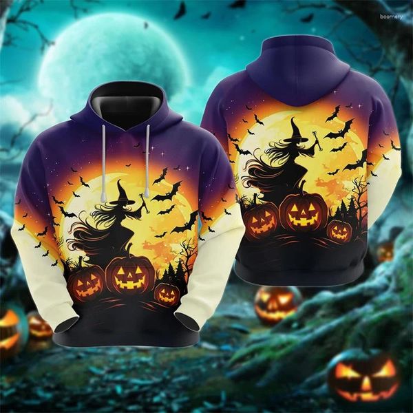 Erkek Hoodies Goth Crow Graphic Sweatshirt Korku Hayalet 3D Erkekler için Baskılı Giysiler Günlük Cadılar Bayram