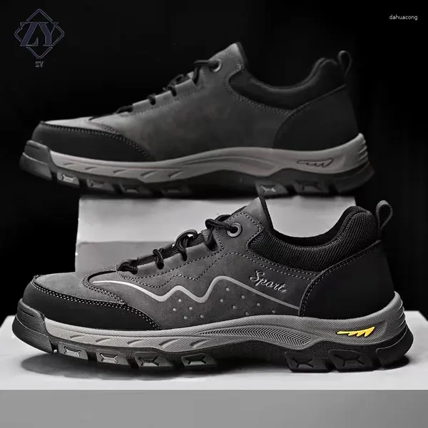 Scarpe casual in pelle per esterni per uomini sport di carico classici classici non slittanti scarpe da trekking 38-44