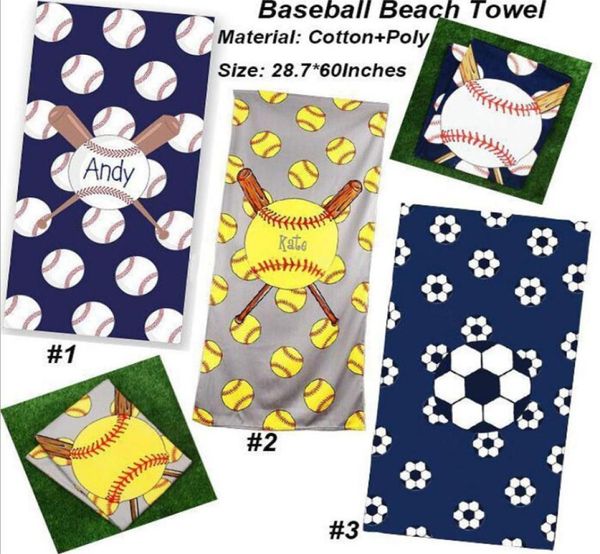 Asciugamani da spiaggia quadrati in fibra superfina tessuto in fibra di calcio da baseball abiti sportivi softball coperte per bambini regali dc5421189548