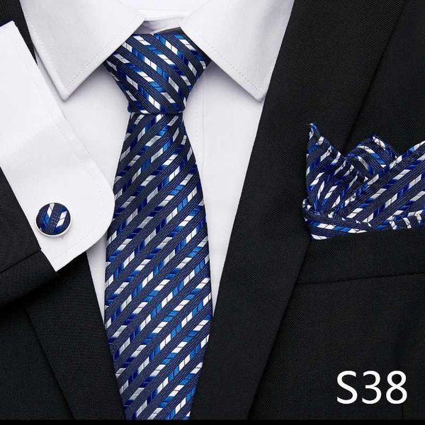Set di cravatte per collo 2023 nuovo stile mix color seta per matrimoni cravatta tasca da tasca set cravatta per uomini abiti accessori bianchi solido capodanno