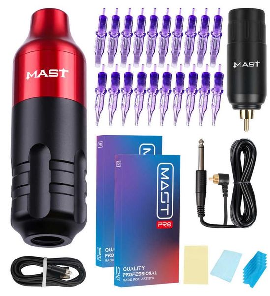 MAST Tour RCA Cord Rotary PMU Kit de máquina de tatuagem de maquiagem permanente com agulhas de cartucho de bateria sem fio Conjunto 2106225923921