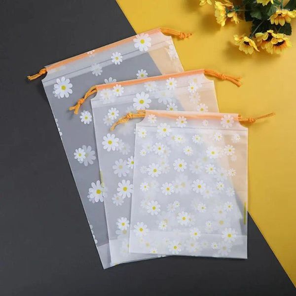 Stume da stoccaggio 50pcs Daisy COLASTRO IN MAGLIO IN GRANIMER CLEAR PE Organizzatore doppia traslucido con cotone da viaggio Ba G1U8