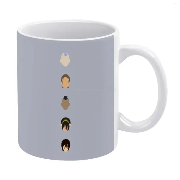 Mugs Team White Mug a amici e familiari Regali creativi 11 oz Coffee ceramica Aang Katara Sokka Toph Zuko L'ultimo airbender t