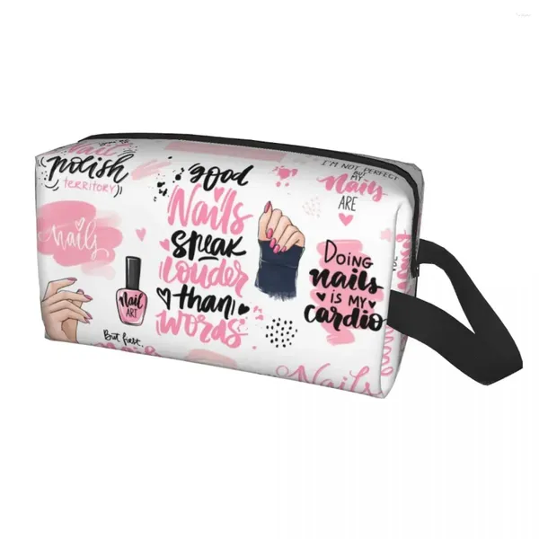 Kosmetische Taschen Reise Nagellack Zitate Toilettenbeutel Mode Make -up -Organisator für Frauen Schönheit Aufbewahrung Dopp Kit Box