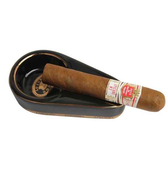 1pc Ceramic Cigar Ashtray 4 Colors круглый пепельный слот односторонний держатель пепельный лоток.