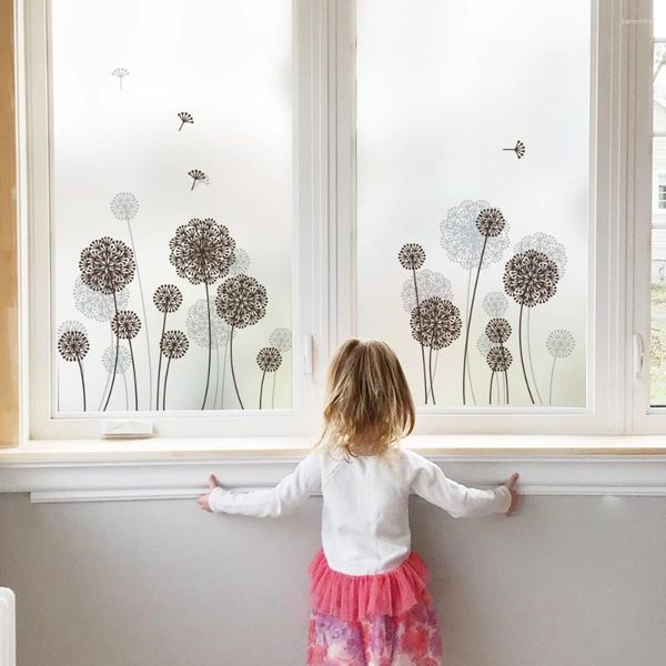 Adesivos de janela Louyun Dandelion Pattern Sticker Glasted Glass Film para Proteção à Privacidade Bedroom Home Decoration BLT2882