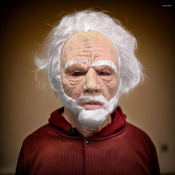 Partyzubehör 1pc ältere Gummi -Mann Maske Falten Gesicht Vollkopf Opa Devil Neuheit Halloween Cosplay Requisiten