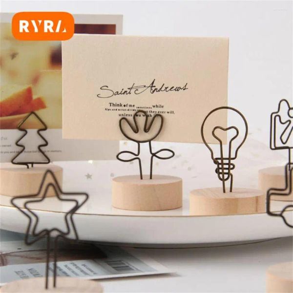 FRAMENTOS MENSAGEM NOTA DO PLATEMENTO ESTABLE ROMANTO Fun Fun Simple Vintage Picture Stand Card Creative Wooden Lovely Paper Clamp