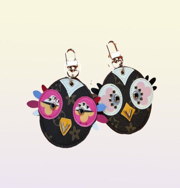 Nova cadeia de anel -chave marca fofa coruja design bico chick encanta mini pu de couro chaves para suporte de jóias de jóias de jóias de joias