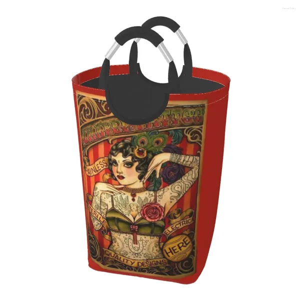 Bolsas de lavanderia Capela Tattoo Vintage Body Advertising Art Um pacote de roupas sujas