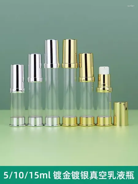 Bottiglie di stoccaggio 5 ml 10 ml 15 ml Crema a occhio vuoto Bottiglia airless Essence Essence Violato Viotion Vail per viaggi d'oro d'argento