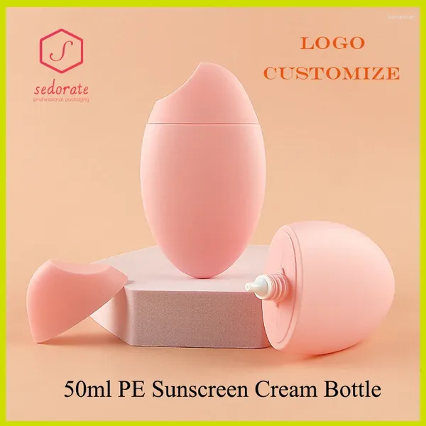 Speicherflaschen 50/100pcs 50 ml Plastik Pink Nachfüllflasche PE Sonnenschutzcreme Gläser Fahrt Pot Squeeze Tropfen leer YC2309021