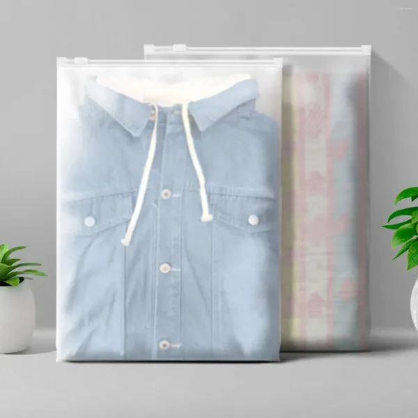 Aufbewahrungstaschen 10 Pack Poly Transparent Bag Opp selbstkleber Plastik für T -Shirt -Kleiderverpackung klar 20x25 cm