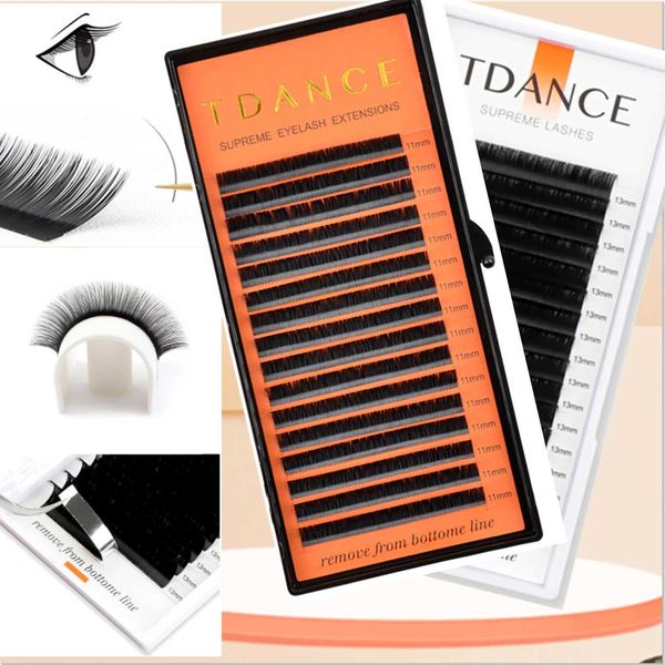 Falsche Wimpern Tdance Classic Lash Extension 16 Reihen Weiche künstliche Sable Russian Roll Makeup Personal Personal Q240510