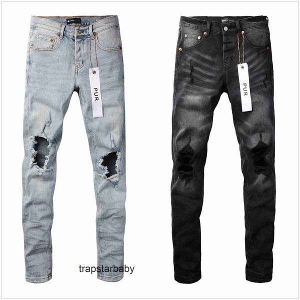 Jeans roxo jeans jeans para mensagens de jeans de alta qualidade masculino jeans legal estilista designer pant desgastado motociclista raspado azul jean slim slim slim 2023 p3