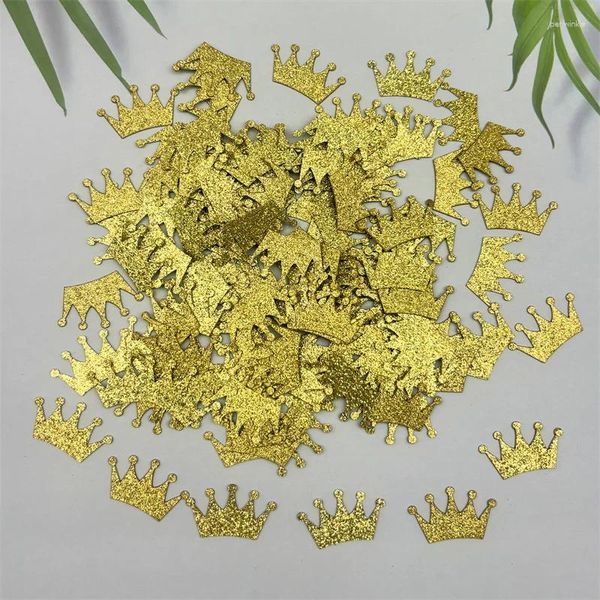 Decoração de festa 1Bag Gold Glitter Crown Paper Confetti menino menina feliz aniversário mesa de dispersão aniversário de casamento decoração de chá de bebê suprimento