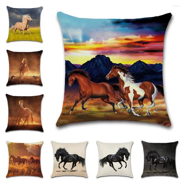 Kissen Pferd Print Tierstil Beige Dekoration für Home House Party Cover Case Stuhl Sofa Kinder Freund Geschenk Geschenk Geschenk