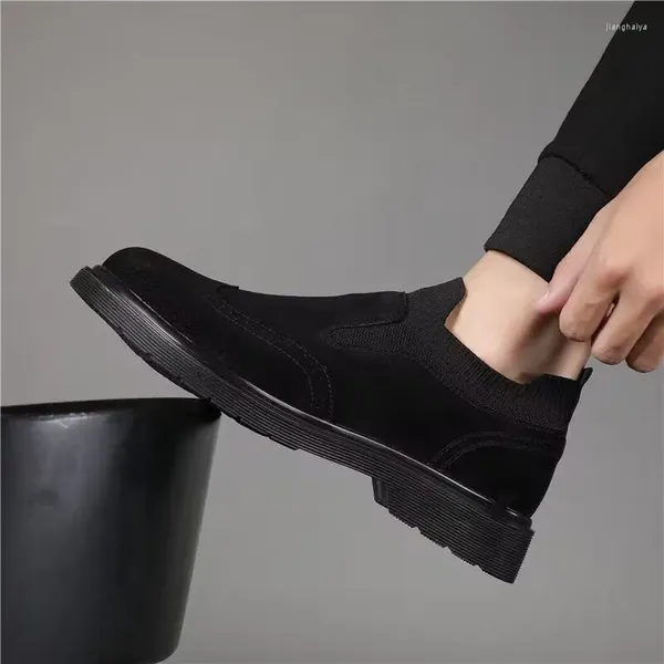 Sıradan Ayakkabı Çift Moda Oyma Brogue Slip-On Sonbahar Kış Ayakkabı Partisi Balo Elbise Marka Tasarımcı İnek Süet Deri Soafers Chaussure