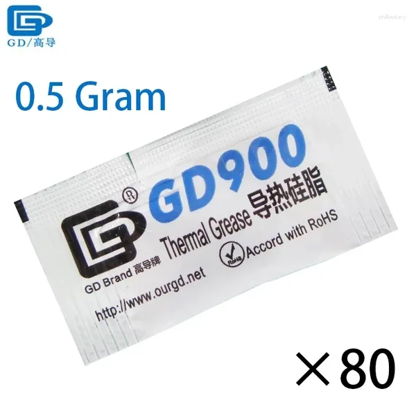 Computerkühlungen GD900 Wärmepaste Fett Silikon Kühlkörper Verbindungen Hochleistungs 80 Stück graues Nettogewicht 0,5 Gramm für CPU -Kühler