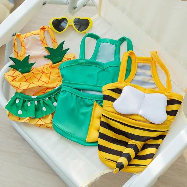 Abbigliamento per cani vestiti estivi carini ape da cambio da bagno per pet tops cali gatti cuccioli chihuahua Yorkshire a due piedi bikini