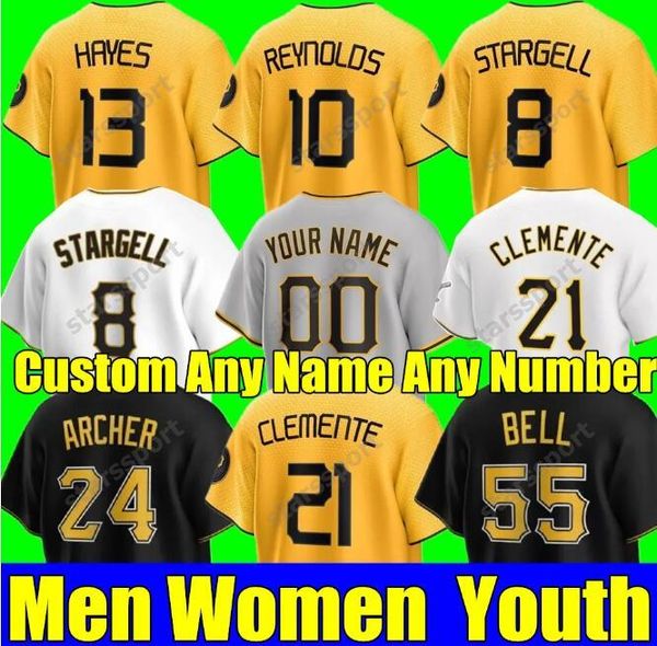 30 Paul Slenes 2023 City Connect Baseball Trikot Tucupita Marcano Jason Verzögerung Mitch Keller Rich Hill Johan Oviedo Willie Stargell Barry Bonds Pirates Andy Van Slyke