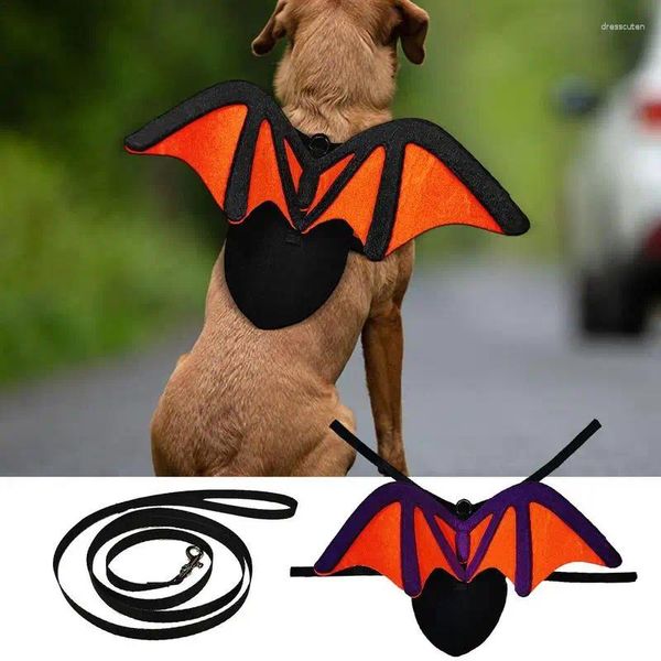 Vestuário para cães asas de morcego de gato figurinos ajustáveis de halloween gatos pretos para cães pequenos e com
