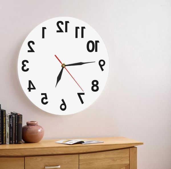Relógios de parede (anúncio) Relógio decorativo reverso do tempo contemporâneo Design moderno assistir presente de aniversário presente