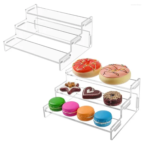 Armazenamento de cozinha 3 Exibição de camada quadro de três camadas acrílico cupcake rack