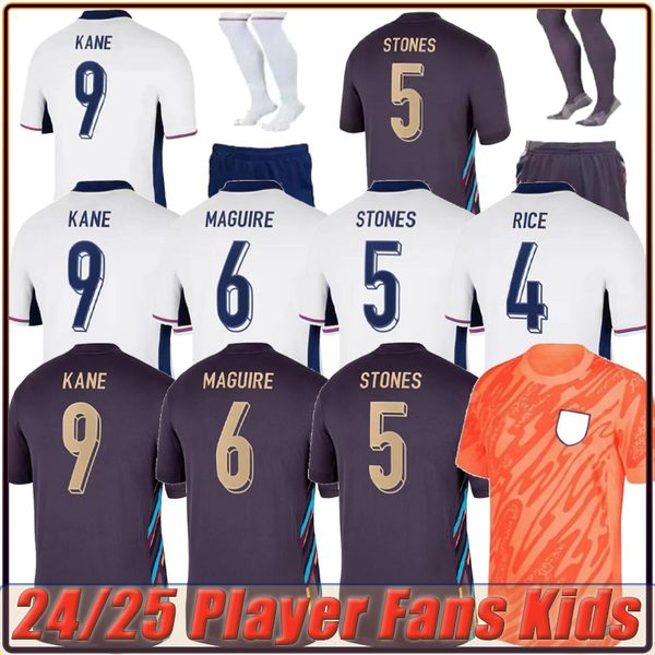 S-4xl 24 25 Inglaterra Jerseys de futebol da Copa da Copa da Inglaterra Kane Sterling Grealish Rashford Mount Bellingham Saka Trippier Seleção Nacional Men Kits Full Kits Full Kits