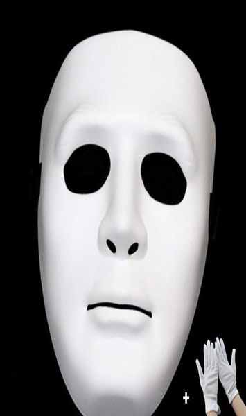 Halween Christmas Festival Masquerade Jabbawockeez Dance Party Hiphop Decoration Ornaments Props White Ghost Mask Glove1731145