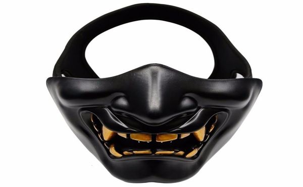 Costume de Halloween de Half Face Airsoft Cosplay BB Demônio Evil Demon Monster Kabuki Samurai Hannya Oni Half Capa Prajna Masks Sh1909222737059