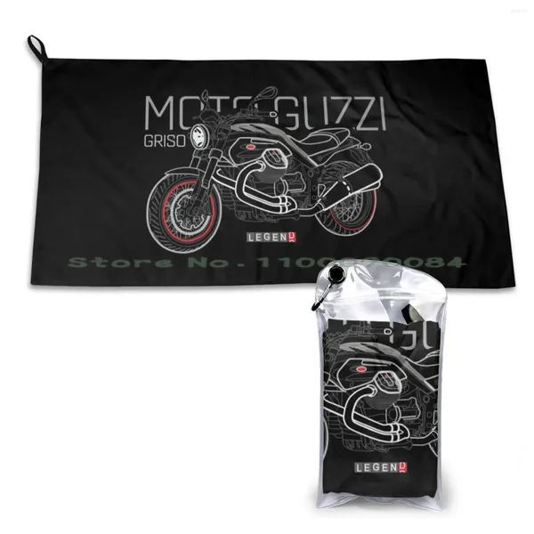 Motão de moto de toalha Guzzi Grizo Motocicleta Motocicleta Quick Dry Sports Banho de banho Portátil Skin Bubble Textura Honeycombs Vidro de tapete